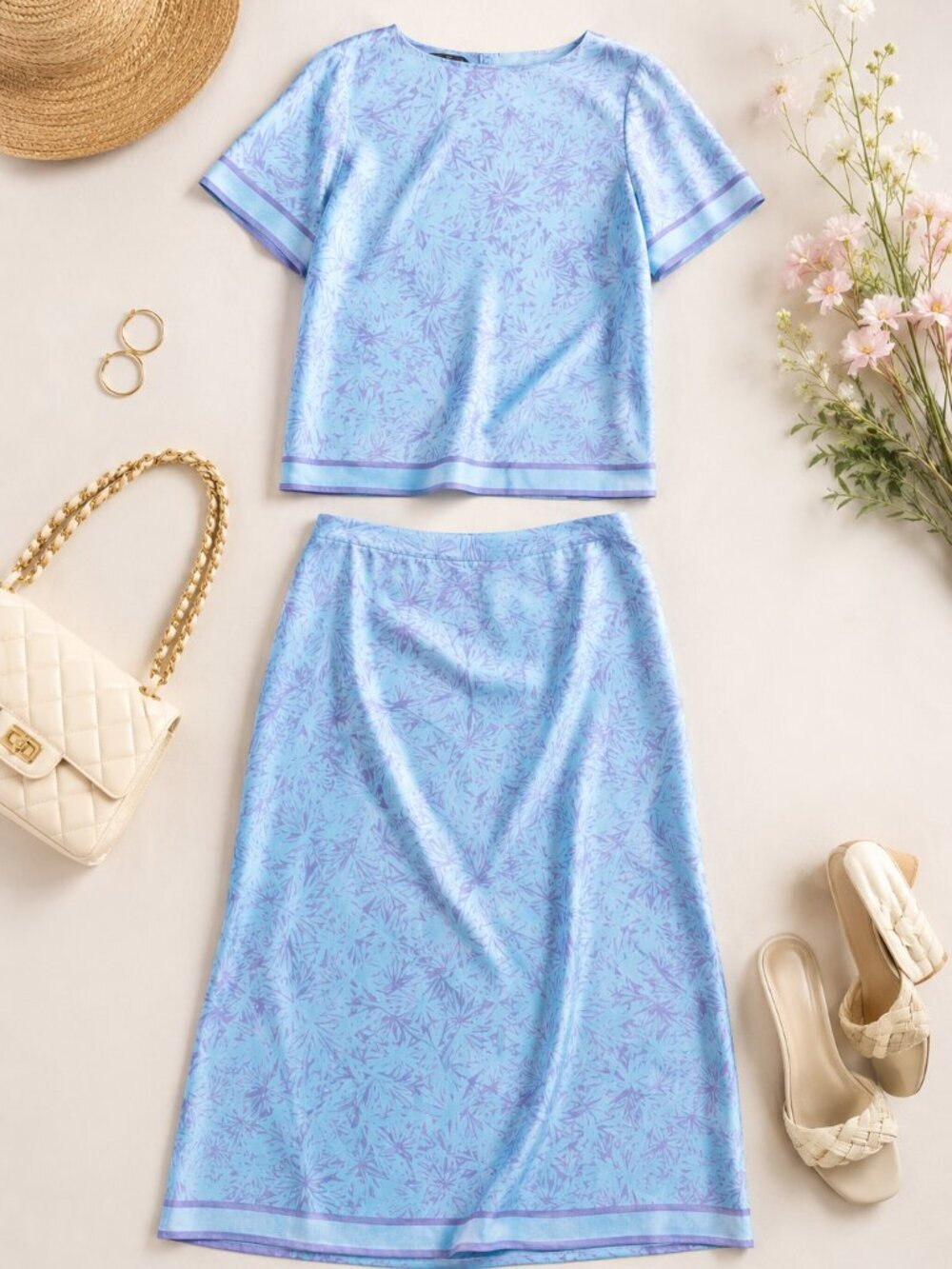 Cynthia Howie for Maggy Boutique Petites 100% Silk Two-Piece Set – Size 10P